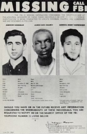 The missing poster for J. E. Chaney, Mickey Schwerner, and Andrew Goodman